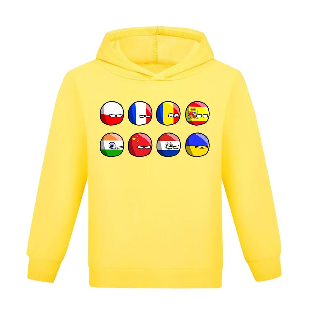 Kids Polandballs Countryballs Cartoon Hoodie Funny Girl 3D Printed Kids Sweatshirts Boys Trendy National Balls Pullovers