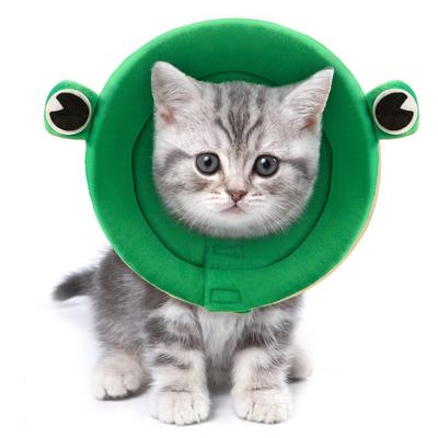 Pet Cat Elizabethan Collars Frog Shape Anti-scratch Anti-lick Recovery Collar Protective Cone Cat