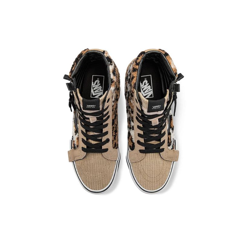 Vans Unisex SK8 HI Cap Mid Top Sneakers Brown/Black Vans VN0A3WM1ABH