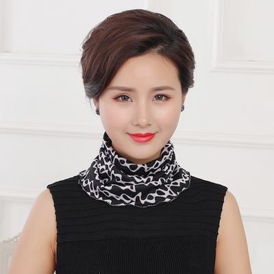 Scarf Women'S Pullover Small Silk Scarf Versatile Cervical Spine Protection False Collar Women'S Double-Layer Neck Cover Neck Cover Decorative Scarf