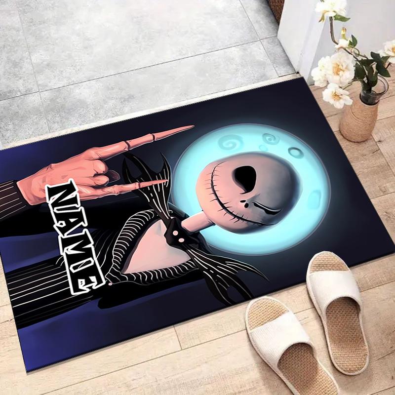 Custom Jack Mat Personalized Name, Polyester Washable Indoor Entryway Rug, Gift for Christmas, Easter, Thanksgiving Day