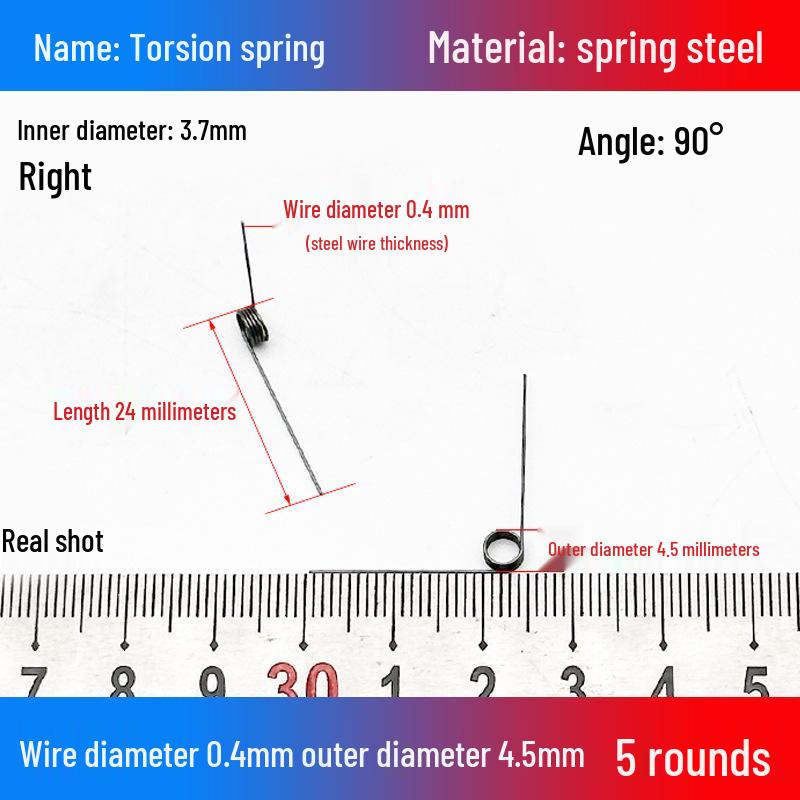 Torsion Spring Steel 0.3-3.0 for 90/180° Clip Trash Can