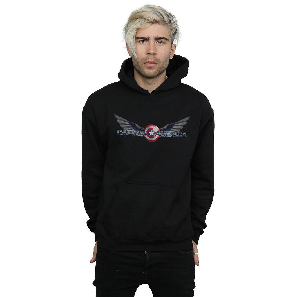 Marvel Mens Falcon And The Winter Soldier Captain America Logo Hoodie