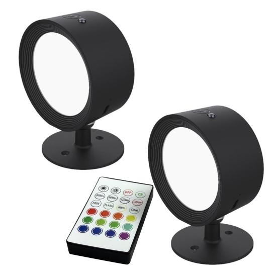 LED Wall Lamp Night Light with Remote Control Dimmable Rechargeable 360-Degree