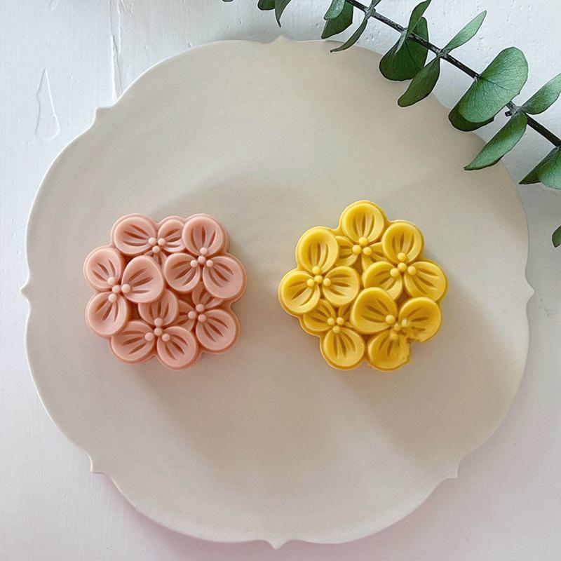 Plastic Mooncake Molds DIY Mooncake Stamps Osmanthus Shaped Baking Moulds Pastry Gadgets 3 Sizes for Mid-Autumn Festival