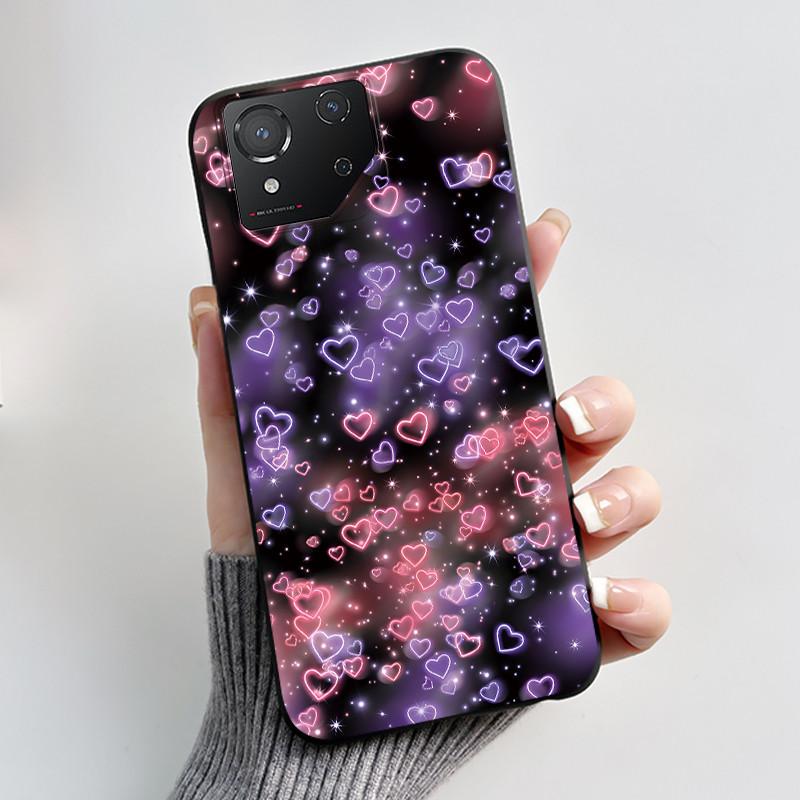 Custodia per Asus ROG Phone 8 Custodia per Telefono ROG 8 Pro Lusso Carino Coniglio Amore Divertente Nero Morbido TPU Silicone Cover Posteriore Protettiva