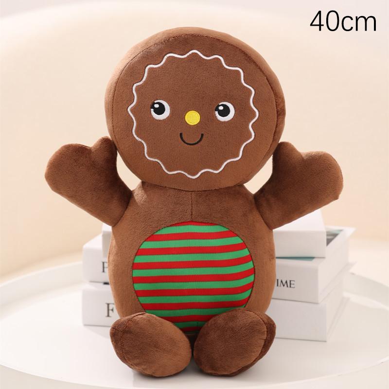 Christmas Decoration Toys Cute Gingerbread Man Plushie Toy Doll Cartoon Soft Anime Toy Pillow Home Decor Kids Gift