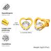 High Quality Shiny Zircon Heart Stud Earrings for Women, Stainless Steel Gold Color Earrings, Light Luxury Jewelry Gift