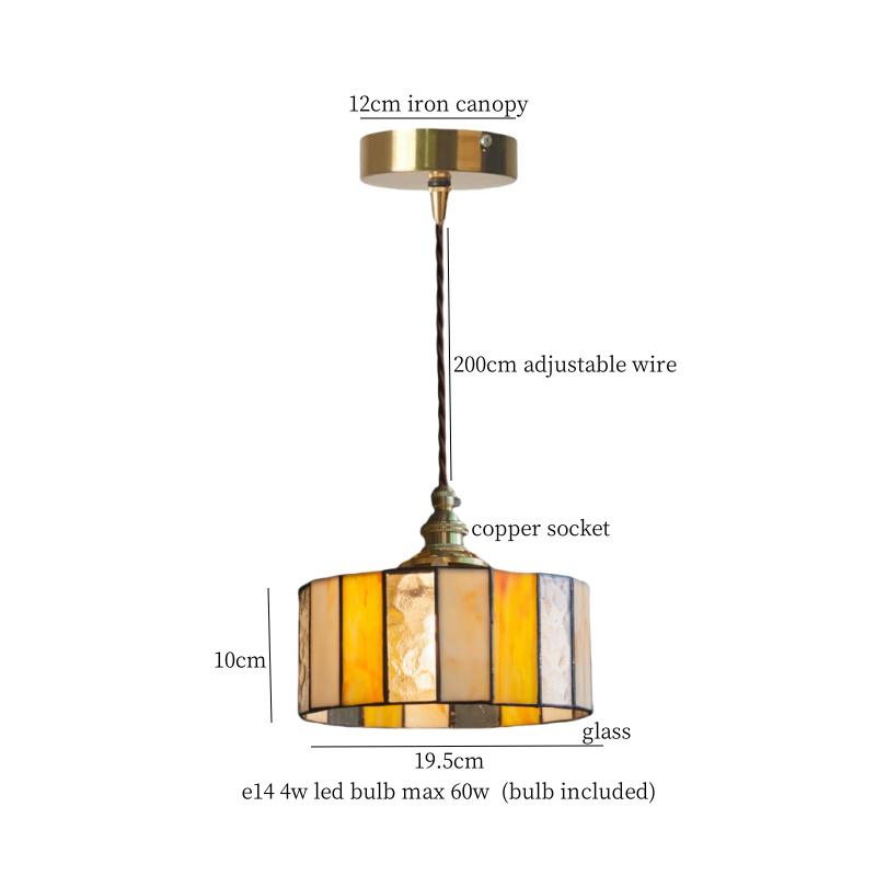 IWHD Japanese Vintage LED Pendant Light Fixtures Living Room Bedroom Cafe Loft Decor Kitchen Copper Colorful Glass Hanging Lamps