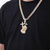 Cross man avatar pendant, men's and women's tide, European and American retro micro-inlaid with zirconium necklace, hip-hop cross