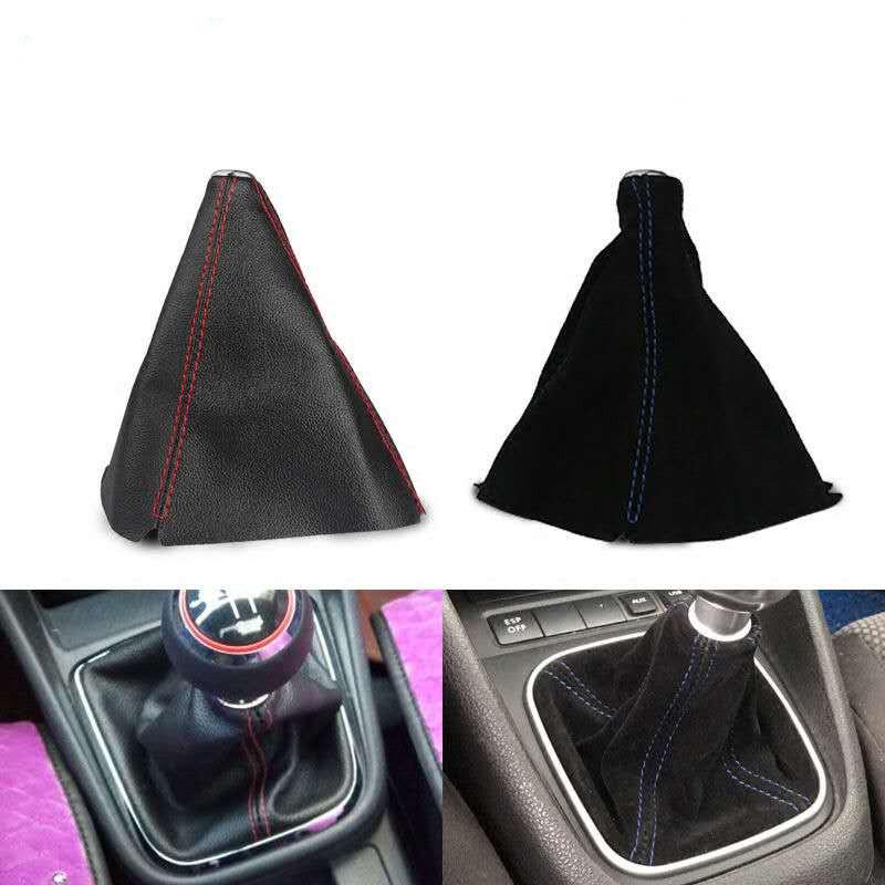 Leather Short Shifter AT MT Shift Knob Shifter Gear Knob Boot Cover For Ford Galaxy Mondeo 3 4 S max C max Honda