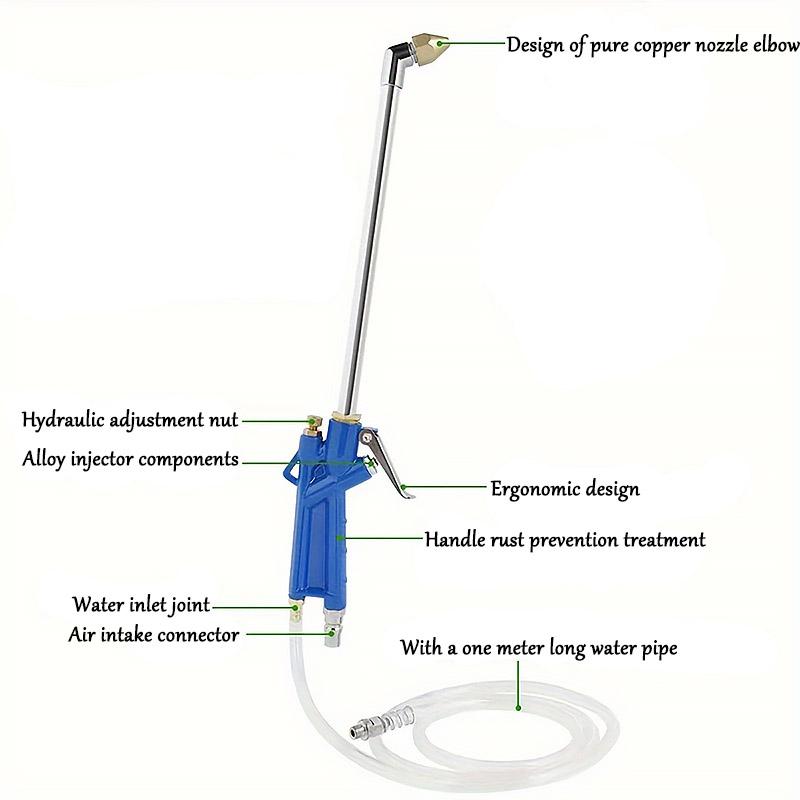Pistolet à air soufflé Pistolet pneumatique de nettoyage moteur avec tuyau de 4 pieds Kit d'outil de pulvérisation dégraissant Pistolet pulvérisateur à siphon pour nettoyage de voiture