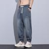 Men's Ice Silk Jeans with Cuffed Legs, 2026 New Summer Thin Style, American Style Work Pants, Casual Trousers for Men