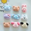 16/80 Stück Niedliche Kaninchen Cartoon Tiere Harz Schmuck Zubehör DIY Haarspangen Materialien Harz Aufkleber Materialien