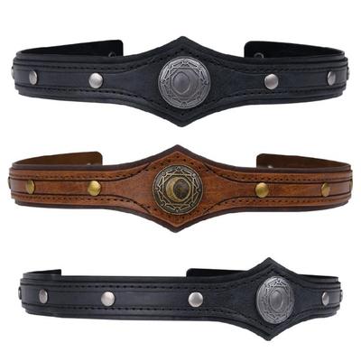 Fashionable PU Leather Hairband Victorian Theme Tiaras Hairband for Cosplay Party Outfit Enhancer Women Men Cosplay Props