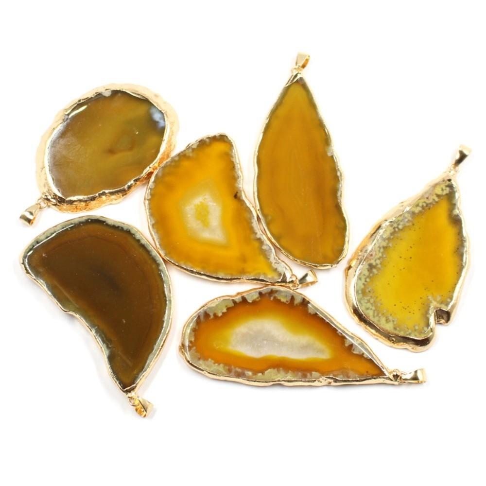 60*40mm Druzy Agate Pendant Handmade Polished Crystal Slice Irregular Agate Geode  Gift Giving