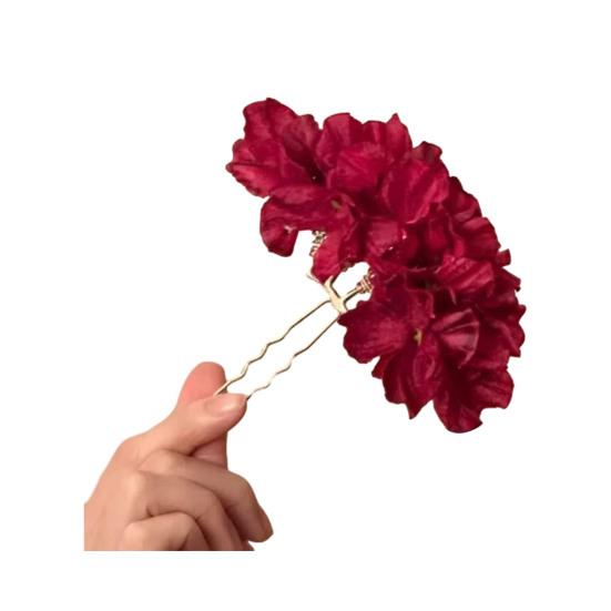 

Women Hair Stick Artificial Flower Decor Hairpin Buns Half-Combed Hairstyles Chinese Hairpin Headgear Hanfu Hair Accessories красный
