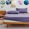 400TC Egyptian Cotton Fitted Bed Sheet Solid Color Anti-slip Adjustable Mattress Cover Single Double King Queen 90/120/160 Size