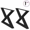VidaXL Coffee Table Legs 2 Pieces Black 70 X (42-43,3) Cm Steel 4012712