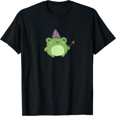 Cute Frog Wizard Hat Cottagecore Aesthetic T-Shirt