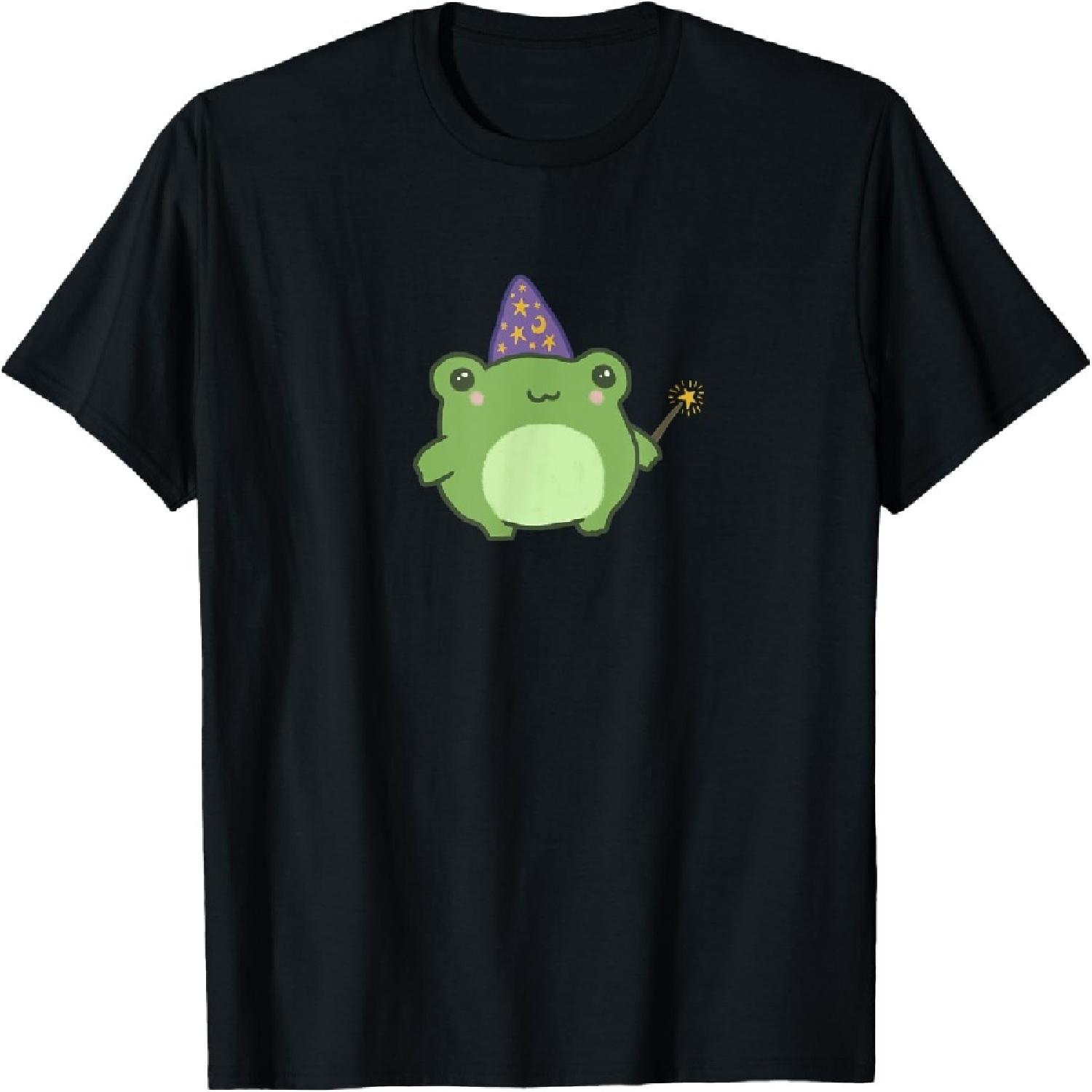 

Cute Frog Wizard Hat Cottagecore Aesthetic T-Shirt XXXXXL різнокольоровий