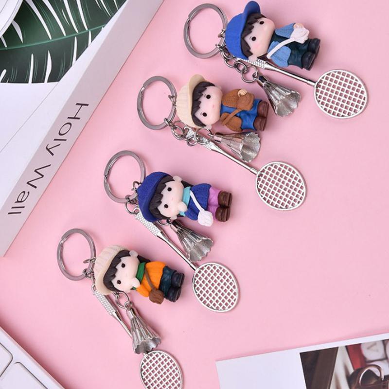 Kreativer Mini-Badminton-Schlüsselanhänger. Kreativer Mini-Badminton-Schlüsselring. Niedliche Ornamente. Gedenk-Schlüsselanhänger. Hängende Tasche. Autozubehör