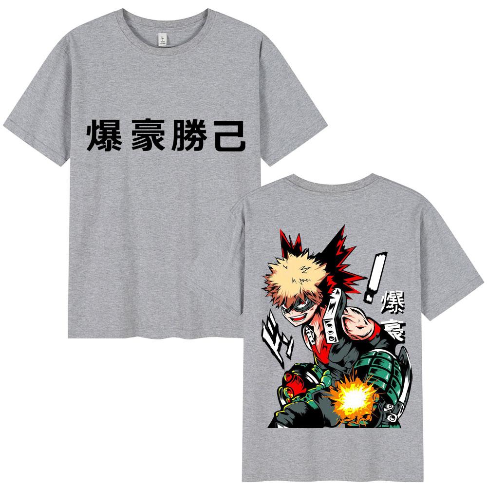 Anime My Hero Academia Katsuki Bakugo T-Shirts Men Women Vintage Manga High Quality T Shirt Loose Cotton Casual Tees
