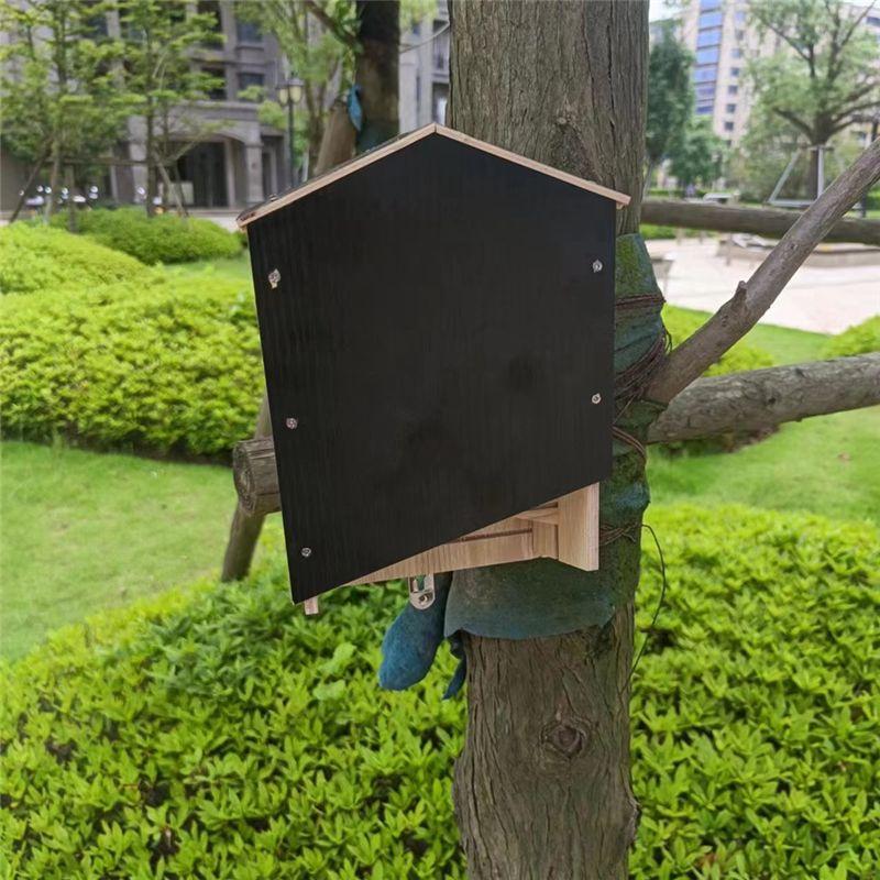 M-Modern-Large Outdoor Bat House, Huge Wooden Box, Weatherproof, Untreated Spiral Bat House, Shelter, Garden Accessories A