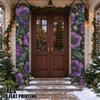 2D Flat, 2pcs Dark Purple Poppy Bloom Party Banners & Door Couplet Decorations Suitable for Christmas, New Year, Weddings, Birthdays - Elegant Door Ar