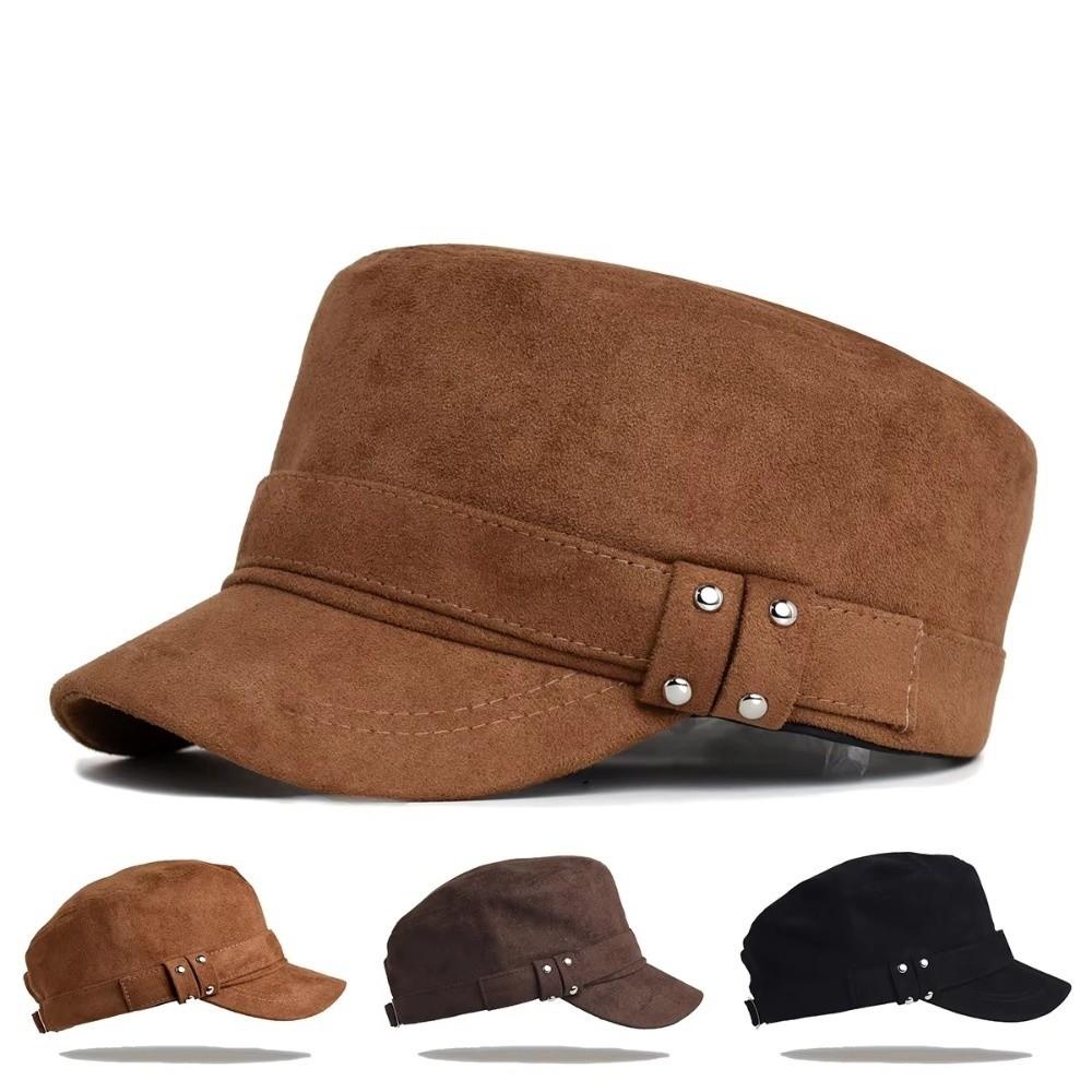 Retro Baseball Cap Solid Color Newsboy Cap Korean Style Rivet cap  for Women