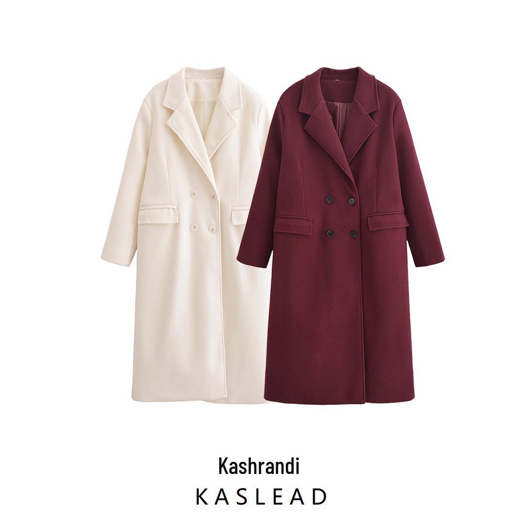 

2024 Winter Women s Fashion Slim European & American Style Overcoat Jacket S грязно-белый