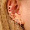 Fashion ins Star Moon Leaf Ear Bone Nail Ear Clip Ear Buckle Tassel Earrings Women's Fashion Overlapped Single Ear Suit Earrings