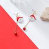 Minimalist Christmas Pendant Earrings With Santa Head Bow Sock Charm Zinc Alloy Stainless Steel Studs Women