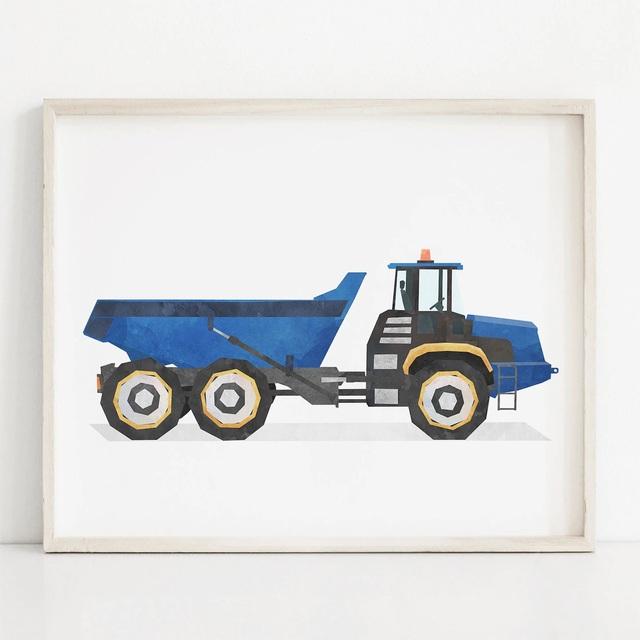 Nordic Style Engineering Vehicle Canvas Art Paintings Watercolor Poster and Prints Nursery Wall Art Picture for Home Decoration No Frame