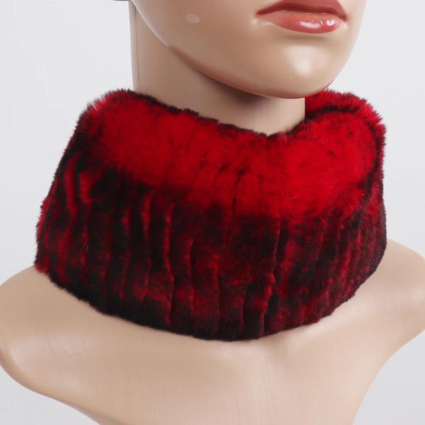 Winter Women Knitted Fluffy Real Rex Rabbit Fur Scarf Natural Soft Rex Rabbit Fur Headband Girls Warm 100% Genuine Fur Scarves