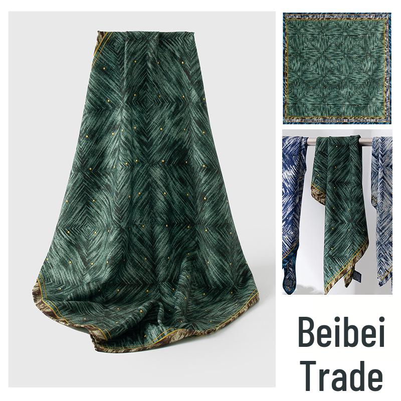 Silk Wool Women's Double-Sided Printed Scarf – Versatile Commuting, Sun Protection, Warm Shawl, Exquisite Self-Gift