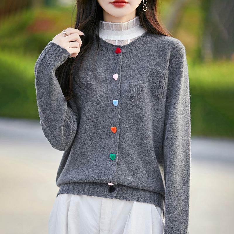 Pulover de damă din cașmir Qinghe cașmir 30% cașmir 70% lână cardigan toamnă și iarnă din cașmir moale și cald