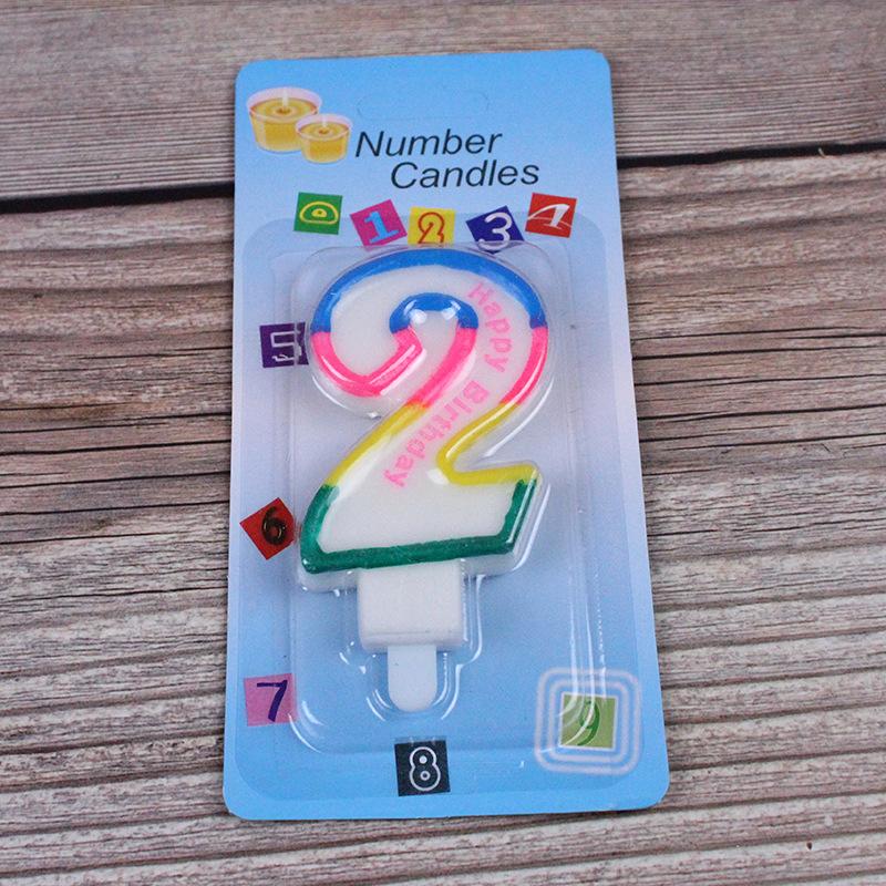 Large Number Candle 0-9 Children's 100th Birthday Candle Creative Cake Candle Colorful Candle