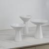 Marble high-footed round fruit plate decorative piece living room dining table surface travertine nut storage and display plate