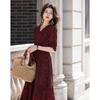 Demana French Style Printed Chiffon V-neck Dress