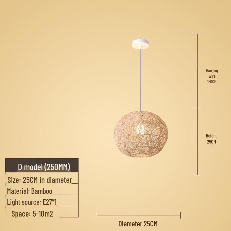 Creative Bamboo & Rattan Pendant Light for Bedroom, Japanese Restaurant, or Teahouse