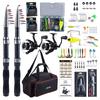 Set de pescuit Goture Set lansetă de pescuit Include 2 lansete telescopice din fibră de carbon 2 mulinete de spinning 2 tamburi cu fir de pescuit din nailon Atracție de pescuit Depozitare Oxford 900D și