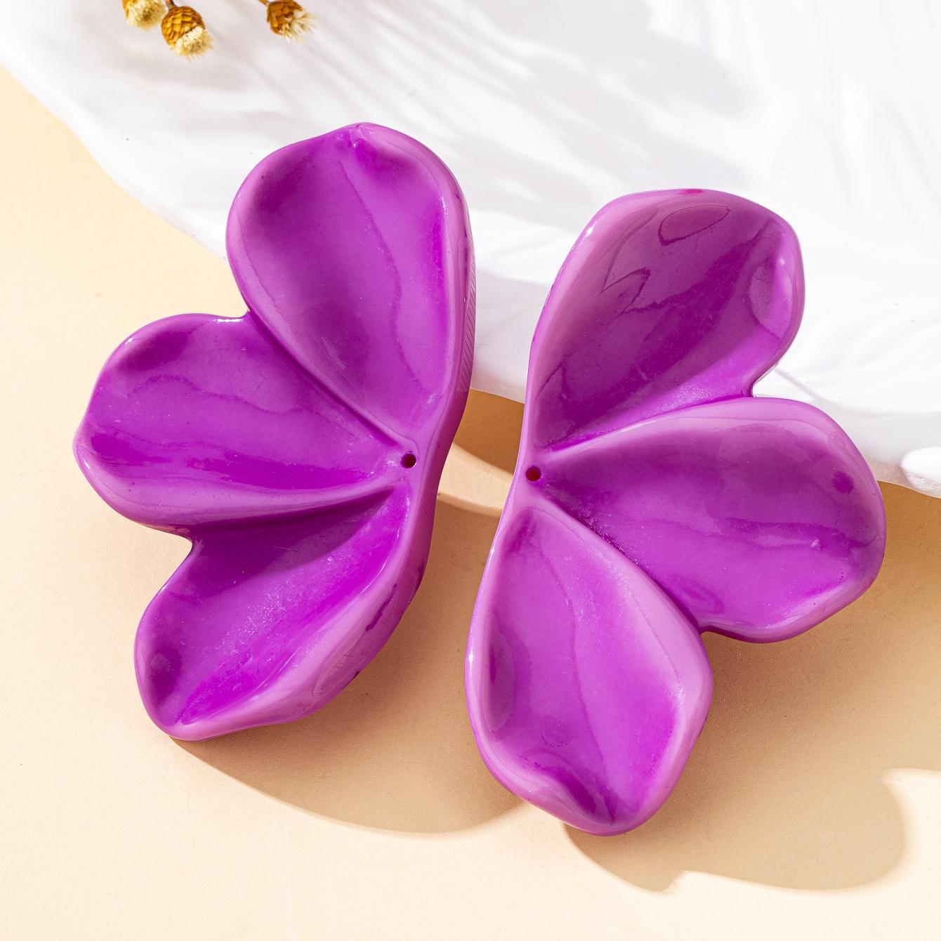 

A Pair of Women s Earrings, Acrylic Petal Earrings, Lightweight and Sweet, Available in Various Colors, Suitable for Daily Wear and Vacation Wear фиолетовый