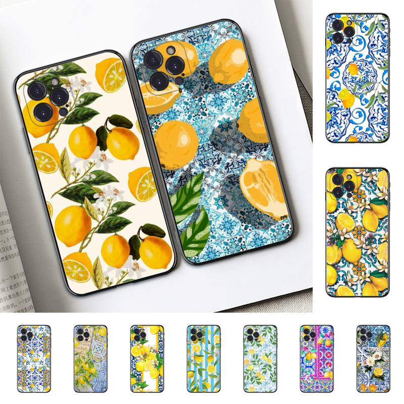 Mediterranean Lemon Phone Case For iPhone 14 11 12 13 Mini Pro XS Max Cover 6 7 8 Plus X XR SE 2020 Funda Shell