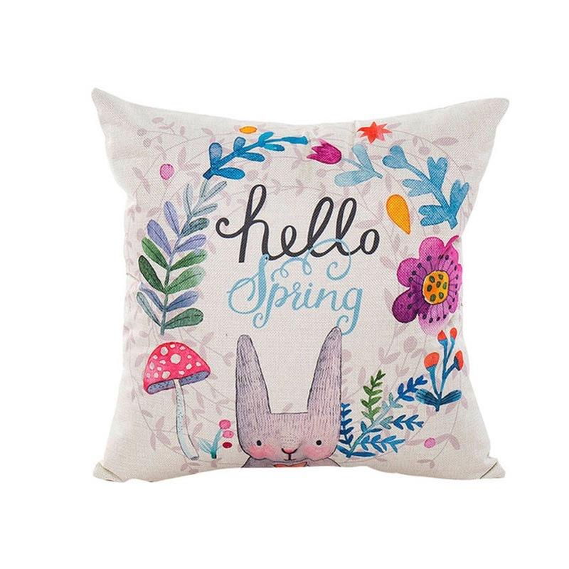 1PC Pillowcase 45x45cm Happy Easter Decorations  Home Easter Rabbit  Pattern Pillow Cover Wedding