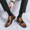 Men’s Dress Shoes British Style Fashion Slip On Loafers Men Big Size 48 Man Brogue Shoes Classic Business Shoes Casual Formal Le