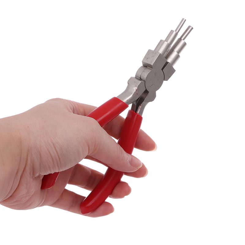 1 Stück Eisendraht Biegezange Schmuckzange 6-in-1 Ösenzange mit Griff für DIY Ringherstellung Ösen und Biegeringe Werkzeuge