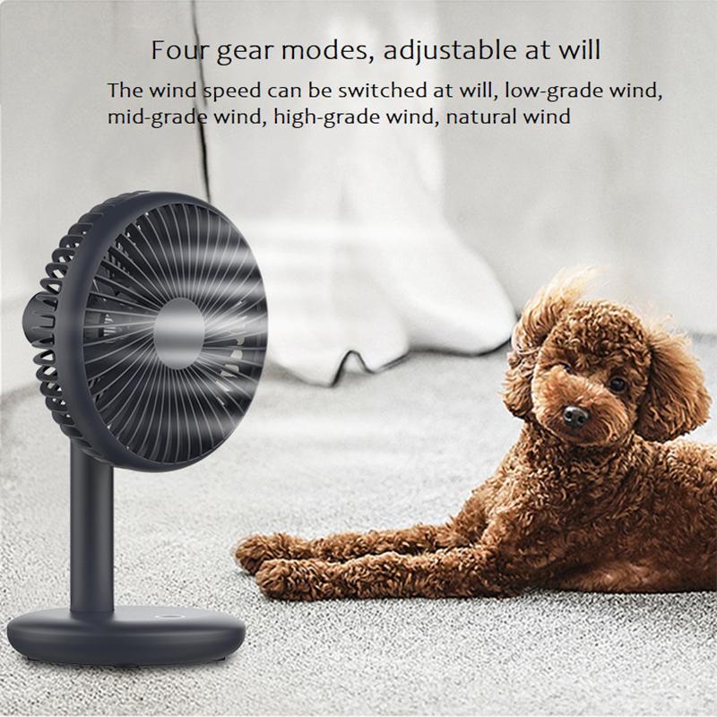 Mi Portable Desk Fan USB Rechargeable Cooling Fan Outdoor Mini Floor Fan 4-Speed Home Silent Fan