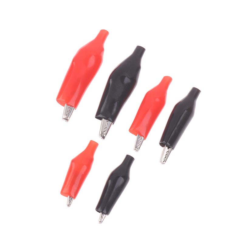 12Pcs 25/35/45Mm Metal Alligator Clip Crocodile Electrical Clamp Testing Probe Meter Black Red With Protective Insulation Cover
