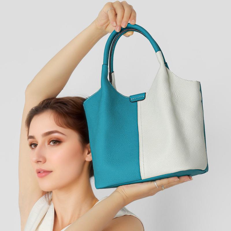 Simple Style Genuine Leather Single-shoulder Bag, Large Capacity Commuter Tote Bag, High-end and Fashionable Underarm Bag